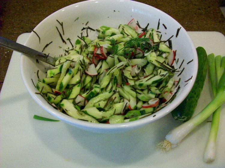 Cucumber, Arame & Radish Salad