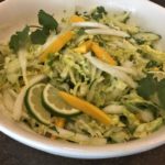 mango cabbage slaw in a bowl